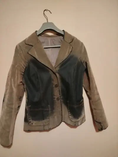 Chaqueta de terciopelo bicolor para mujer - miniatura 1