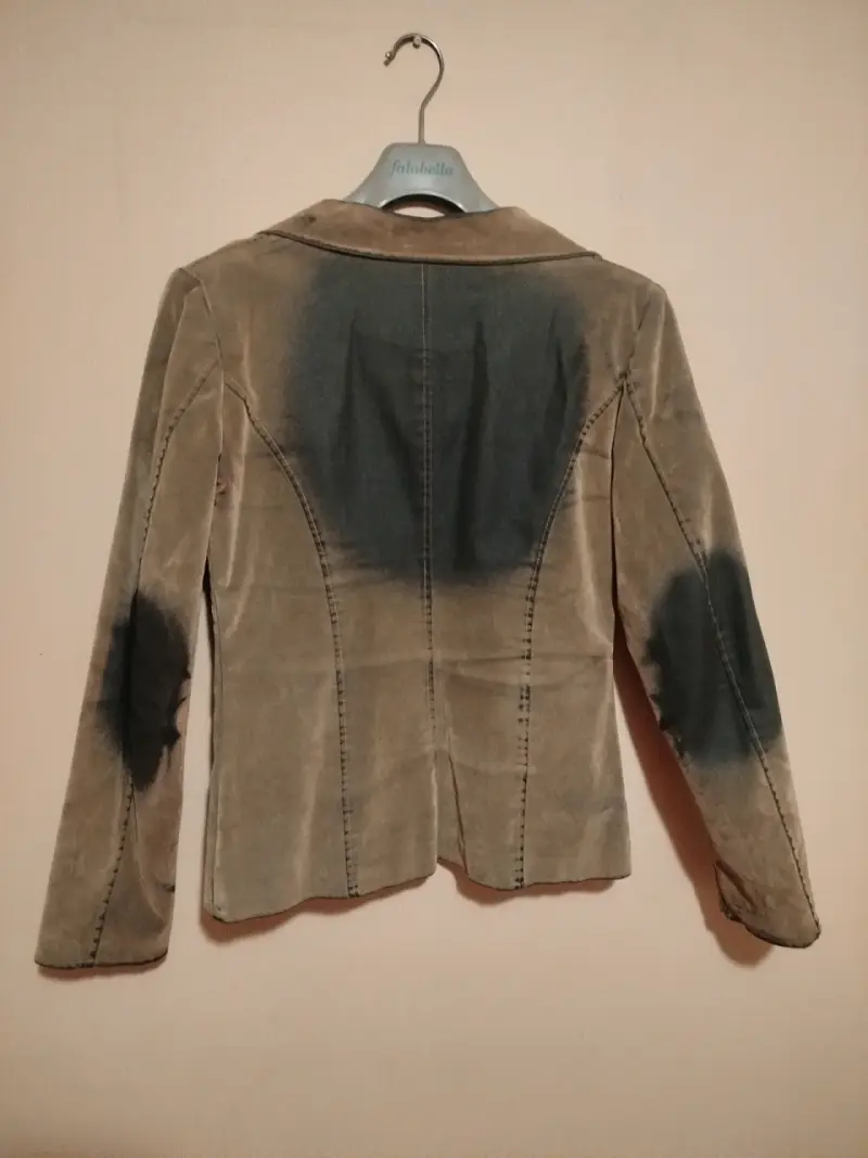 Chaqueta de terciopelo bicolor para mujer - 2