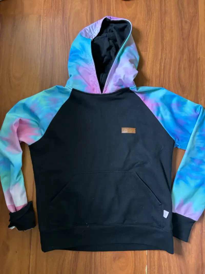 Polerón con capucha tie-dye para mujer