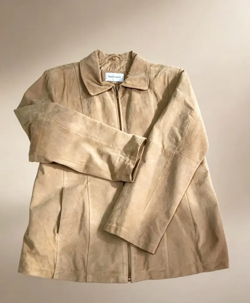 Chaqueta de gamuza beige Baglioni XL - 2