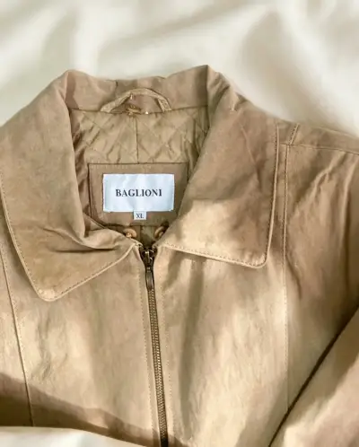 Chaqueta de gamuza beige Baglioni XL - miniatura 3