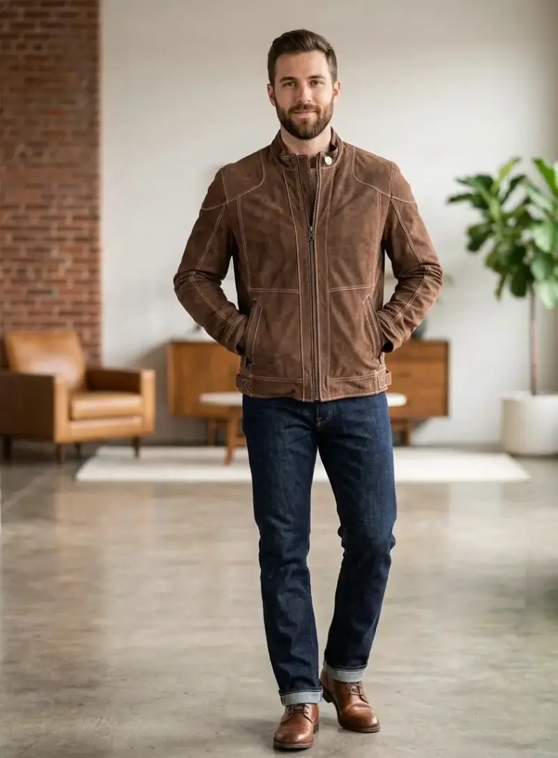 Chaqueta de cuero marrón Tom Tailor - 4