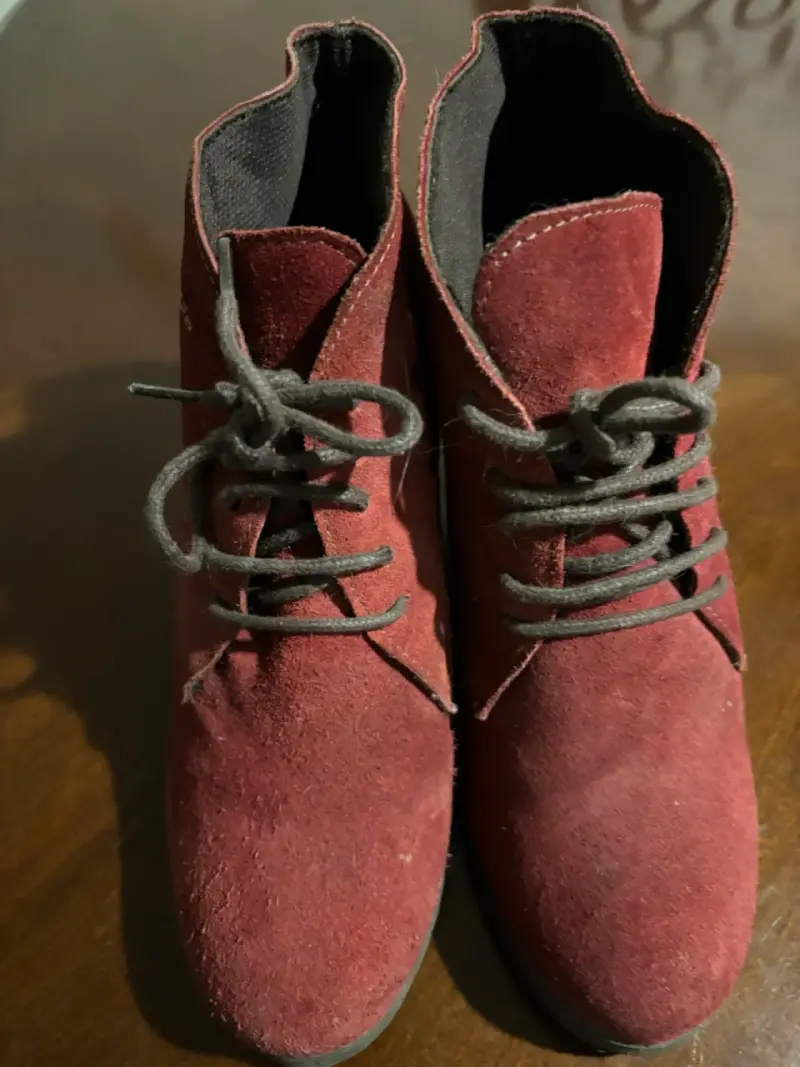 Botines de gamuza burdeos para hombre - 1