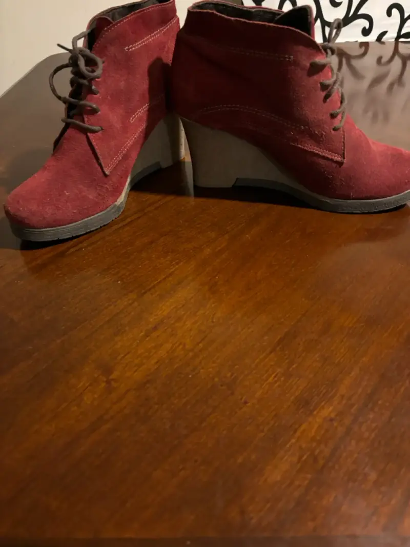 Botines de gamuza burdeos para hombre - 2