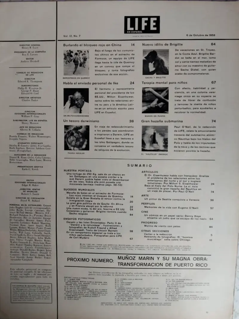 Revista Life en Español 6 de Octubre 1958 - 2