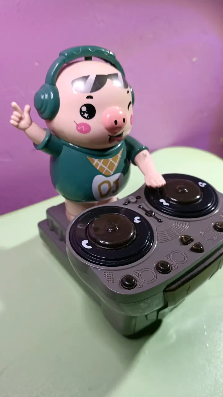 Juguete musical cerdito DJ con luces - 4