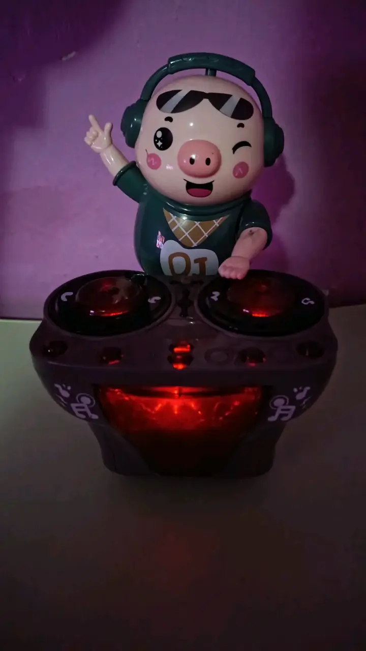 Juguete musical cerdito DJ con luces - 5