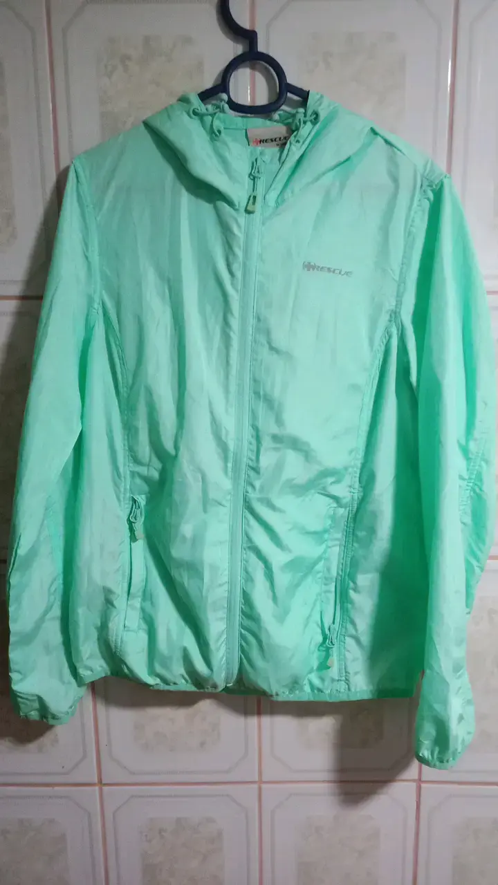 Chaqueta cortaviento verde menta Rescue - 1