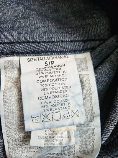 Camisa de mezclilla azul para hombre - miniatura 3