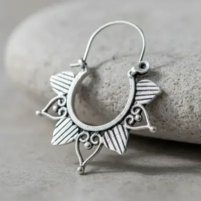 Aros De Plata 925, Modelo Mandala Étnicos Puntas - miniatura 2