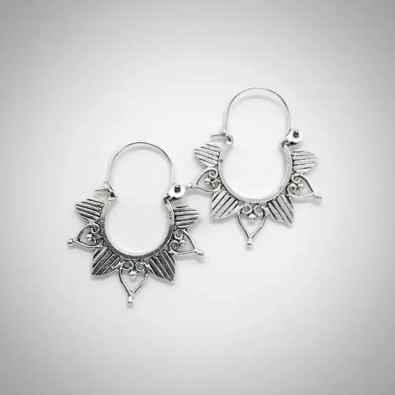 Aros De Plata 925, Modelo Mandala Étnicos Puntas - 4