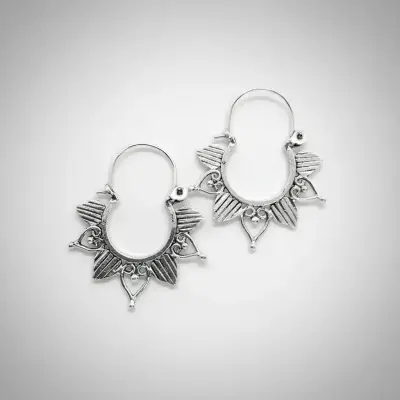 Aros De Plata 925, Modelo Mandala Étnicos Puntas - miniatura 4