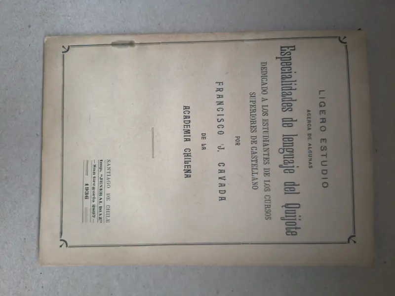 Especialidades de Lenguaje del Quijote de 1936 - 1