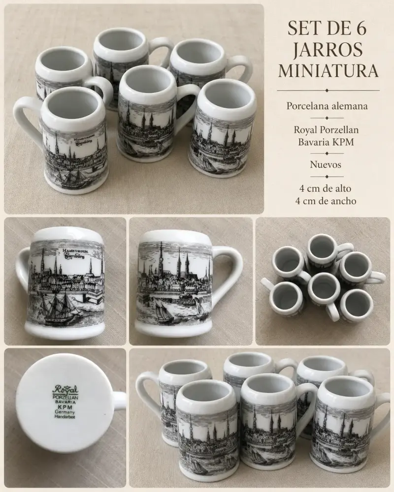 Juego de vasos cerveceros miniatura Royal Porzella