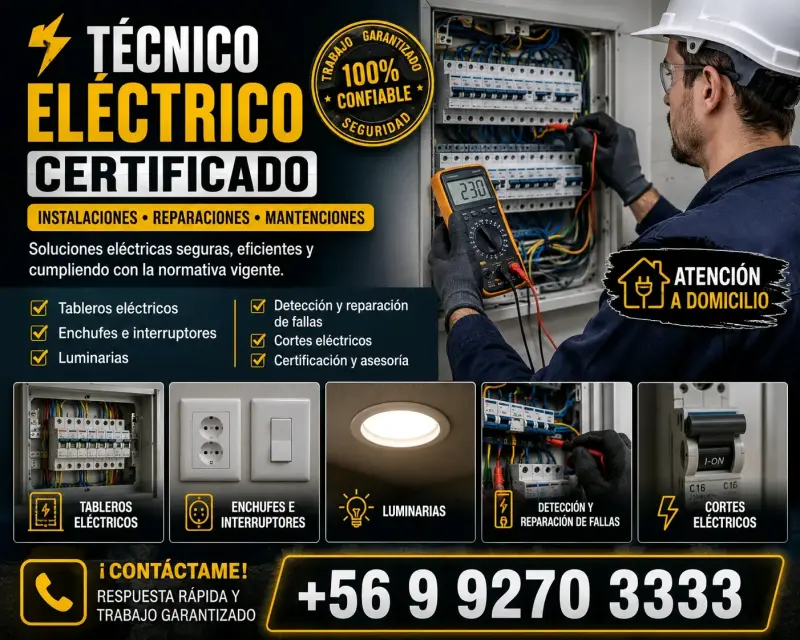 Servicio de Técnico Eléctrico Certificado a Domicilio
