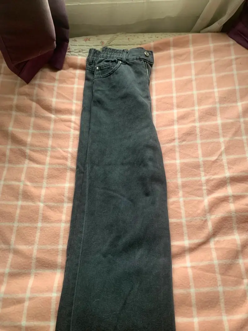 Pantalones de mezclilla anchos gris oscuro - 2