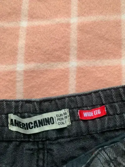 Pantalones de mezclilla anchos gris oscuro - miniatura 3