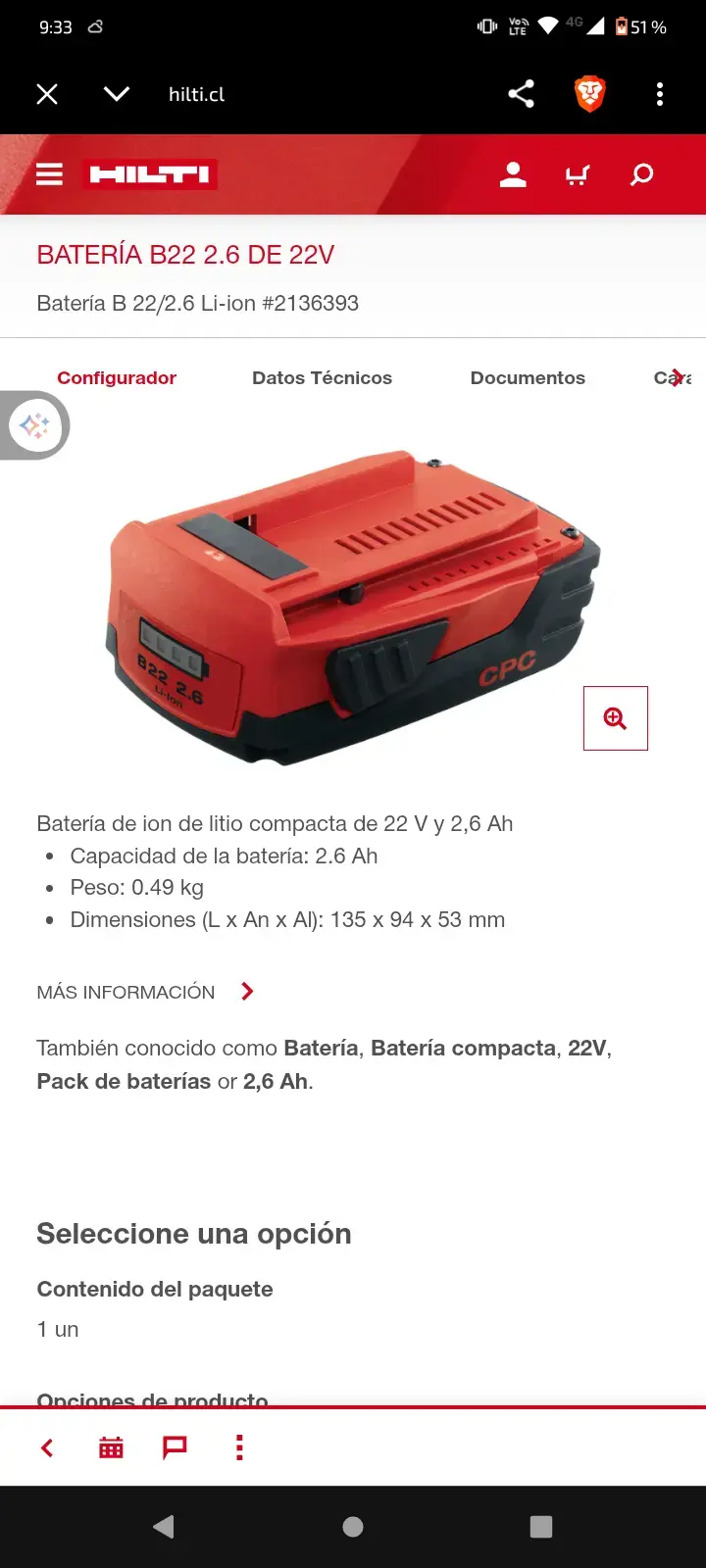 Cargador de batería Hilti C 4/36-90 y batería - 2