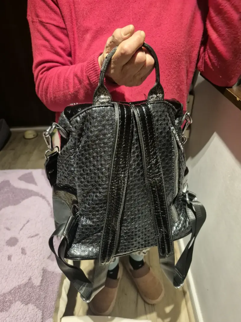 Mochila kaishilan ecocuero negro - 2