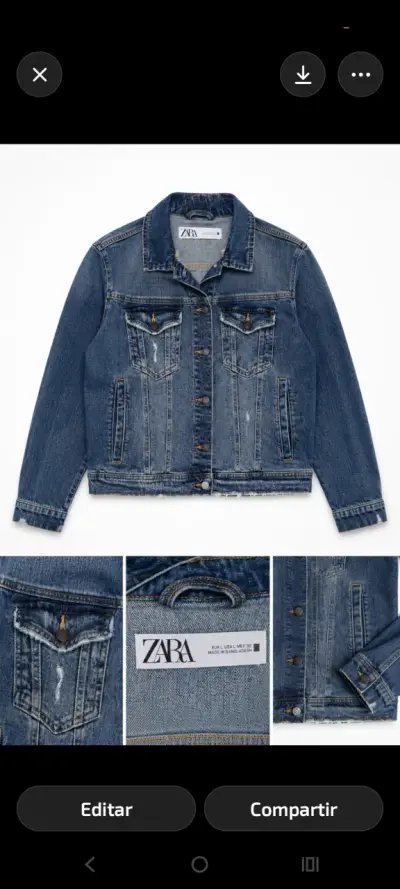 Chaqueta de mezclilla Zara para mujer - miniatura 1