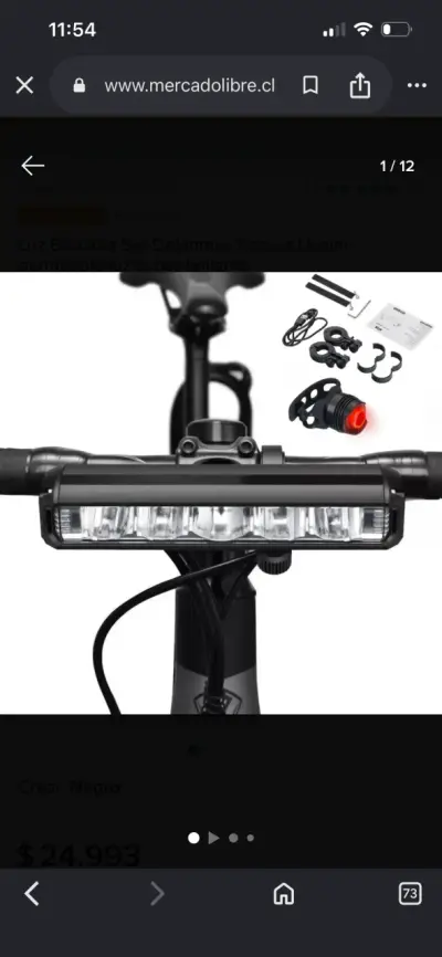 Luz delantera para bicicleta 1400 lumens - miniatura 2
