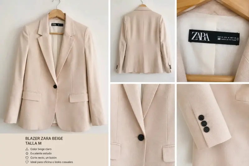 Blazer beige claro Zara para mujer - 2