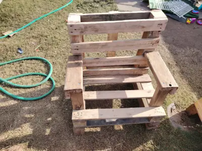 Sofá de Palets de Madera Reciclada para Jardín - miniatura 3