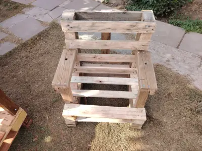 Sofá de Palets de Madera Reciclada para Jardín - miniatura 4
