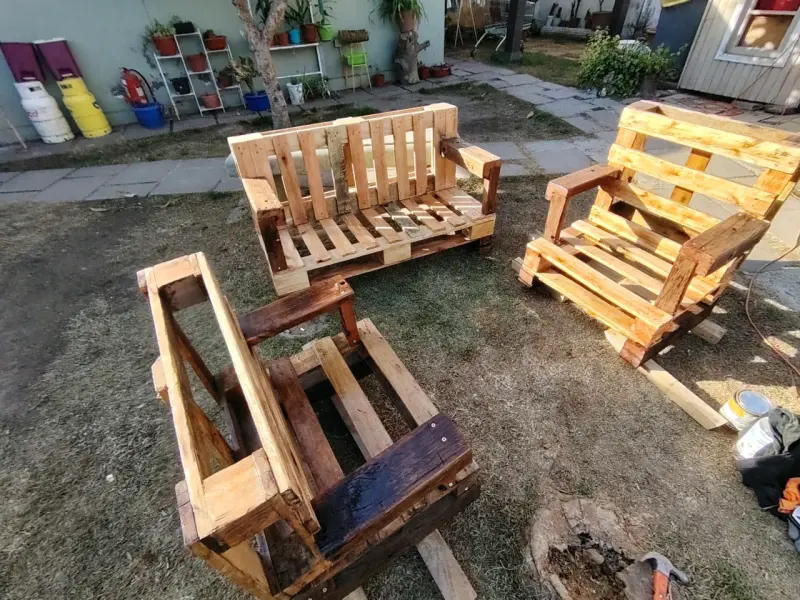 Sofá de Palets de Madera Reciclada para Jardín - 6
