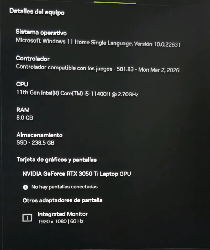 Laptop HP Victus 16 con Intel i5 y RTX 3050 - 3