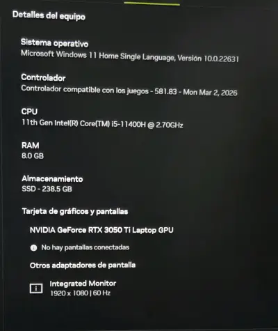 Laptop HP Victus 16 con Intel i5 y RTX 3050 - miniatura 3
