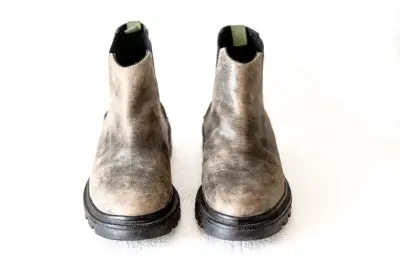 Botines de cuero gris mujer - miniatura 1