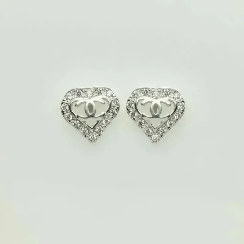 Aros De Plata 925, Modelo Corazón Cc - Doble C - 1
