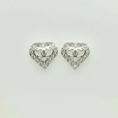 Aros De Plata 925, Modelo Corazón Cc - Doble C - miniatura 1