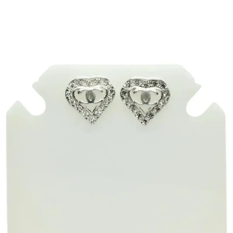 Aros De Plata 925, Modelo Corazón Cc - Doble C - 4