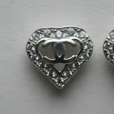 Aros De Plata 925, Modelo Corazón Cc - Doble C - miniatura 5