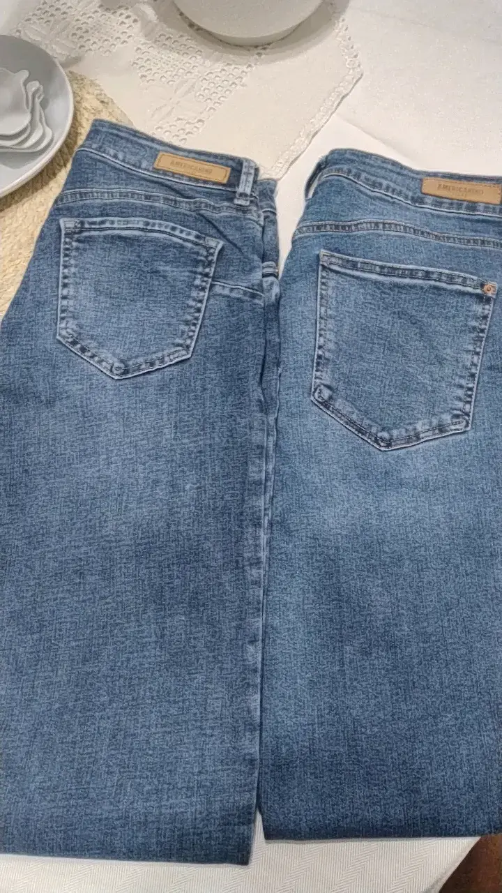 Jeans azul desgastados para mujer Americano - 1