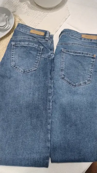 Jeans azul desgastados para mujer Americano - miniatura 1