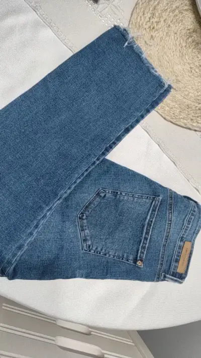 Jeans azul desgastados para mujer Americano - miniatura 4