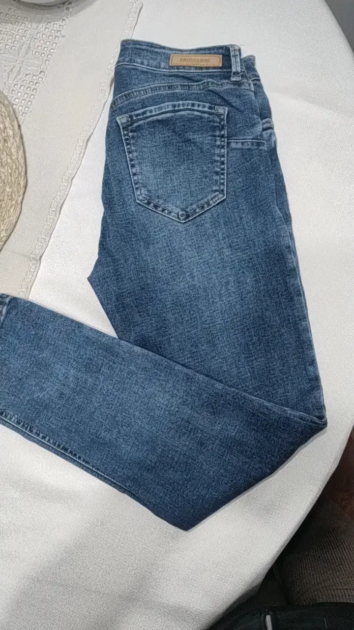 Jeans azul desgastados para mujer Americano - 5