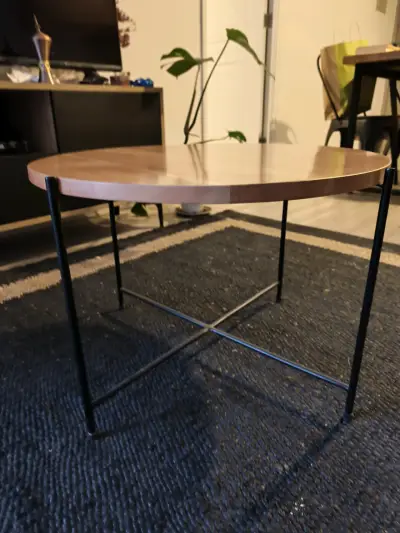 Mesa de centro moderna MCF14 de madera y metal - miniatura 3