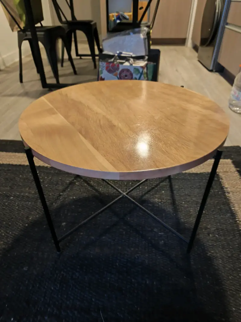 Mesa de centro moderna MCF14 de madera y metal - 4