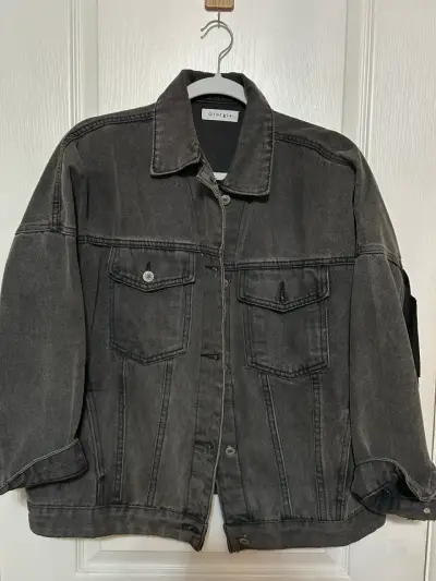 Chaqueta de mezclilla negra Giorgia - miniatura 1
