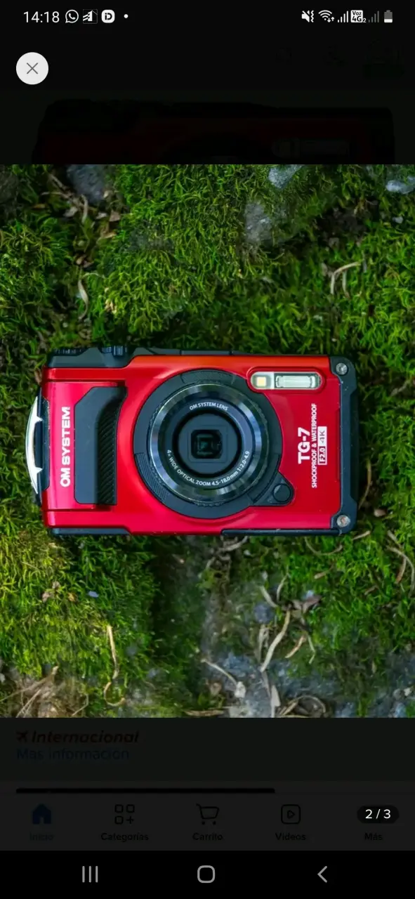 Cámara Digital Impermeable OM System Tough TG-7 Roja - 2