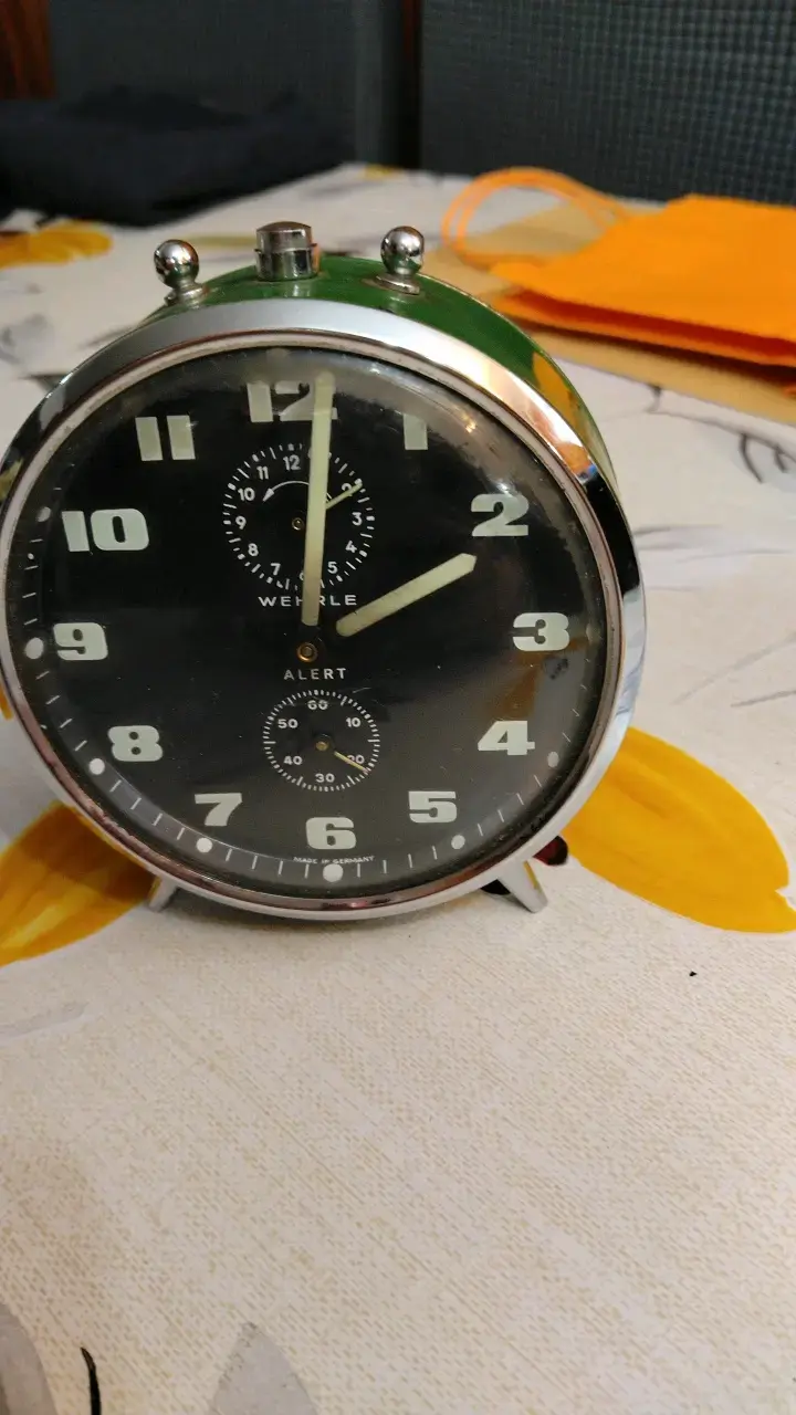 Reloj despertador vintage Werle negro - 1