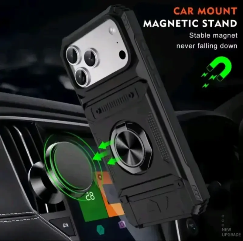 Carcasas para iPhone con tarjetero y anillo - 5