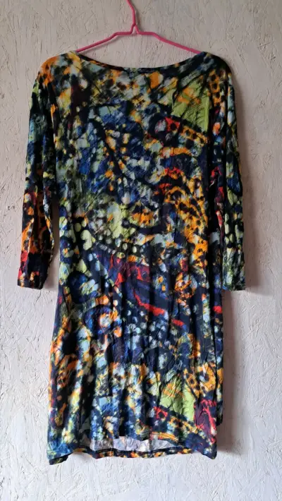 Vestido estampado multicolor de manga larga - miniatura 4