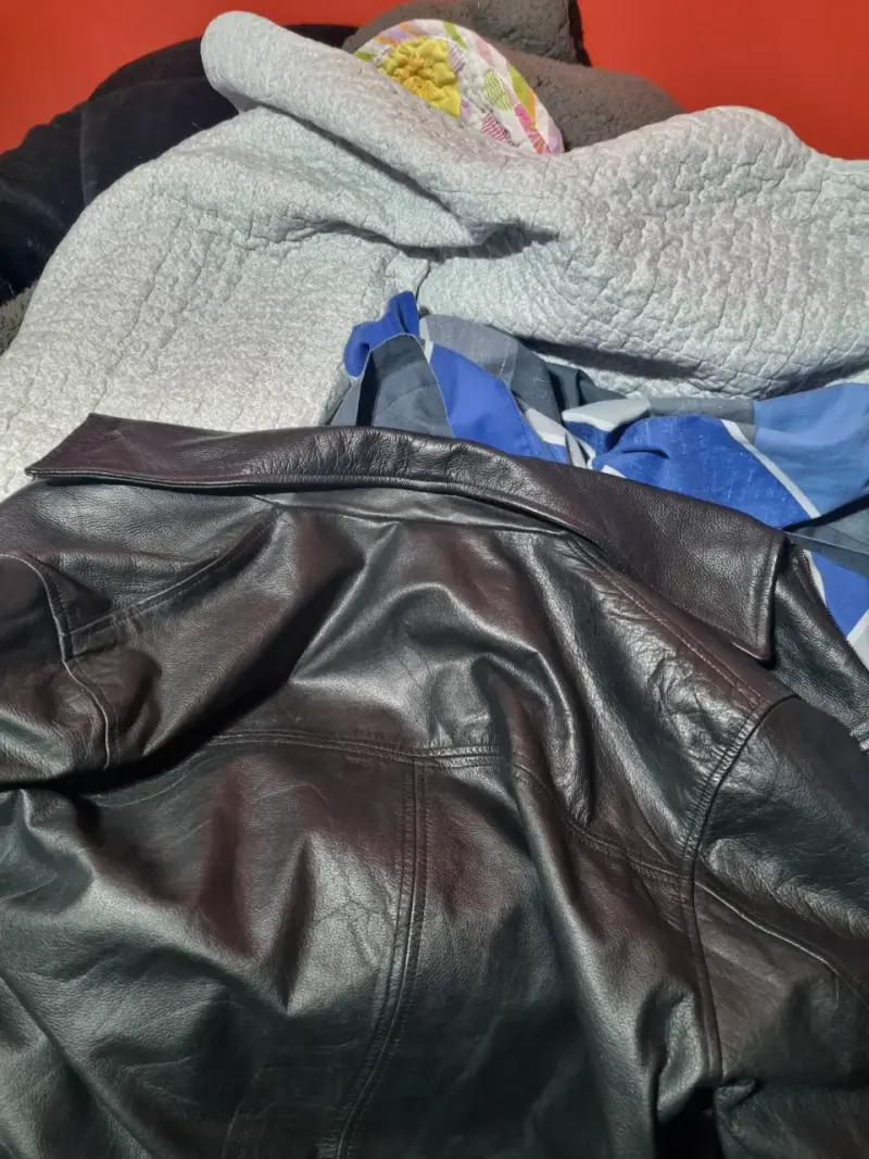 Chaqueta de cuero negra para hombre - 5