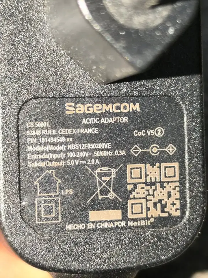 Transformador Punta Fina para Deco Entel - 5V/2A - 2