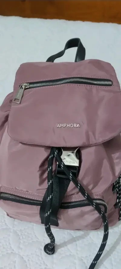 Mochila Amphora color rosa y negro - miniatura 3